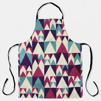 レトロ三角形の幾何学的シームレスパターン エプロン