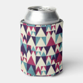 レトロ三角形の幾何学的シームレスパターン 缶クーラー (缶正面)