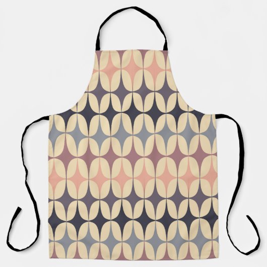 レトロ三角形抽象芸術幾何学的パターン エプロン (正面)