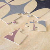 レトロ三角形抽象芸術幾何学的パターン ジグソーパズル (側面)