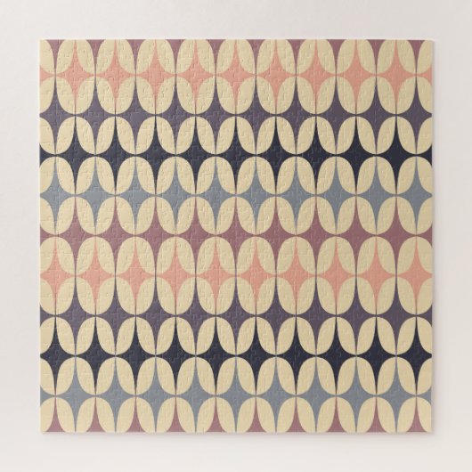 レトロ三角形抽象芸術幾何学的パターン ジグソーパズル (縦)