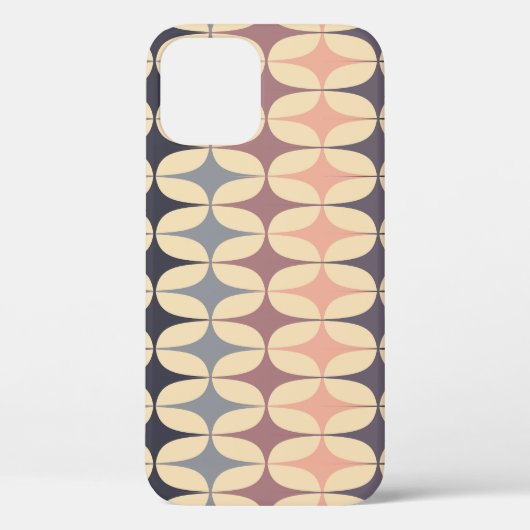 レトロ三角形抽象芸術幾何学的パターン Case-Mate iPhoneケース (裏面)