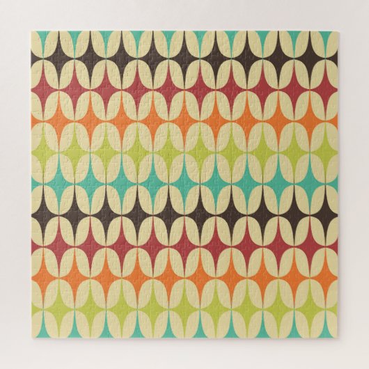 レトロ三角形：ジオメトリパターンのスローバック ジグソーパズル (縦)