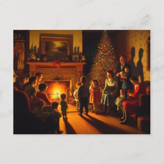 レトロ不気味なクリスマスホラー ポストカード (正面)