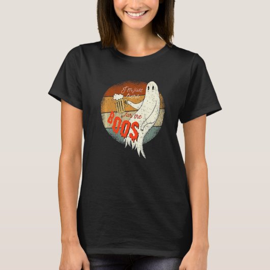 レトロ不気味なハロウィーン幽霊Tee Imちょうどここに Tシャツ (正面)