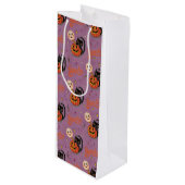 レトロ不気味キットンカボチャムーンズオンパープル ワインギフトバッグ (正面アングル)