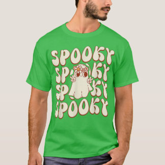 レトロ不気味グルービー幽霊ブハロウィーン衣装Sc Tシャツ