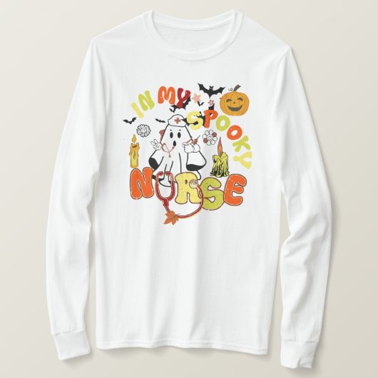 レトロ不気味ナースハロウィーンヴィンテージナース Tシャツ (デザイン正面)