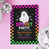 レトロ不気味ハロウィーン幽霊誕生日 招待状