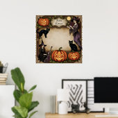レトロ不気味ハロウィーン用グリーティングカード ポスター (ホームオフィス)