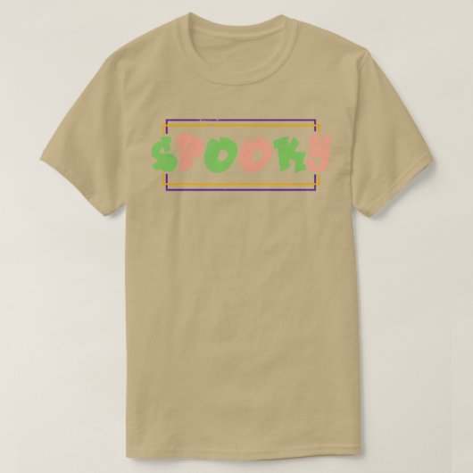 レトロ不気味ハロウィーン Tシャツ (デザイン正面)