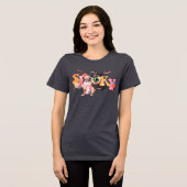 レトロ不気味ヒッパイハロウィーンおもしろい幽霊 トライブレンドTシャツ (正面全面)