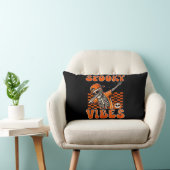 レトロ不気味ビベスダビングスケルトンハロウィーン ランバークッション (椅子)