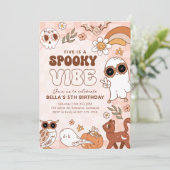 レトロ不気味ビベハロウィーン誕生日招待状 招待状 (スタンド正面)
