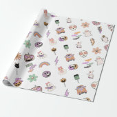 レトロ不気味ビーブハロウィーン ラッピングペーパー (アンロールド)