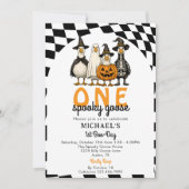 レトロ不気味ワンガースハロウィーン1回目の誕生日 招待状 (正面)