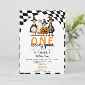 レトロ不気味ワンガースハロウィーン1回目の誕生日 招待状 (スタンド正面)