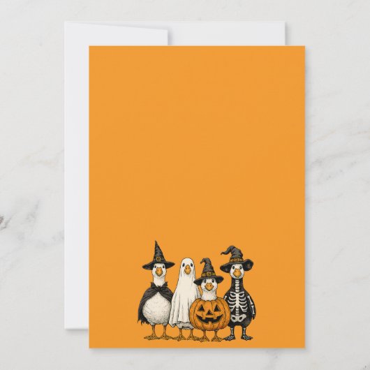 レトロ不気味ワンガースハロウィーン1回目の誕生日 招待状 (裏面)