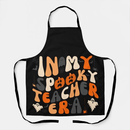 レトロ不気味先生エラハロウィーン エプロン (正面)