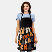 レトロ不気味先生エラハロウィーン エプロン (着用した状態)