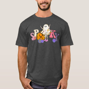 レトロ不気味幽霊パンプキン不気味ビーブスハッピーホール Tシャツ