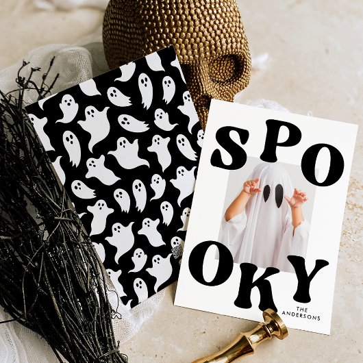 レトロ不気味白黒フォトハロウィーン シーズンカード