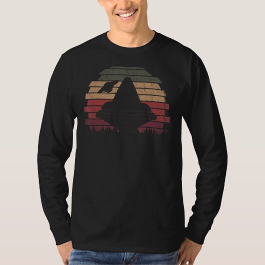 レトロ不飛んでいる明物体エイリアン科学Fic Tシャツ (正面)