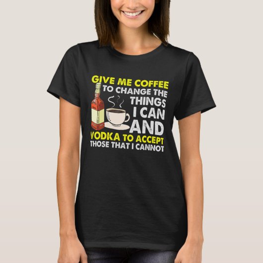 レトロ与えマイコーヒーコーヒーウォッカ Tシャツ (正面)