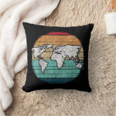 レトロ世界地図 クッション (ブランケット)