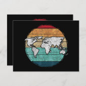 レトロ世界地図 サンキューカード (正面/裏面)