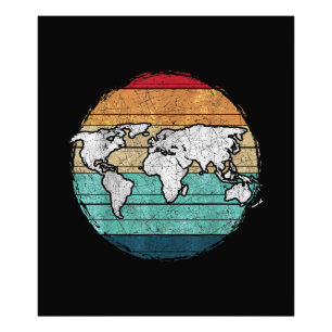 レトロ世界地図 フォトプリント           