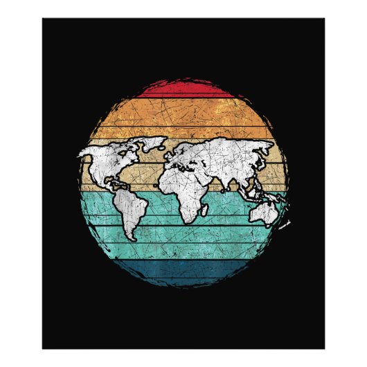 レトロ世界地図 フォトプリント            (正面)