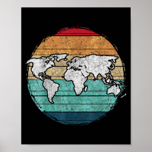 レトロ世界地図 ポスター