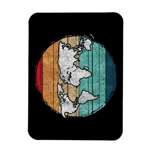 レトロ世界地図 マグネット (縦)
