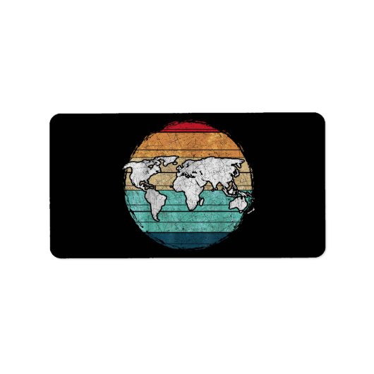 レトロ世界地図 ラベル (正面)