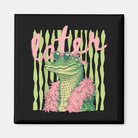 レトロ両面プリント See Ya Gator See Ya Alligator マグネット (正面)