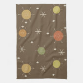 レトロ中モダンスターバスト空数々の色 キッチンタオル (縦)