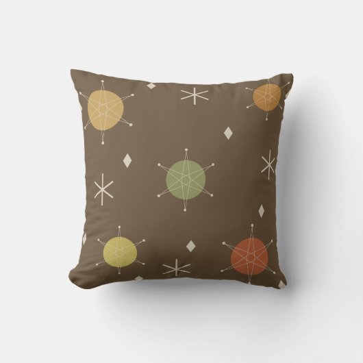 レトロ中モダンスターバスト空数々の色 クッション (正面)