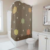 レトロ中モダンスターバスト空数々の色 シャワーカーテン (インサイチュ)