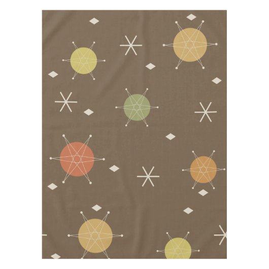 レトロ中モダンスターバスト空数々の色 テーブルクロス (正面)