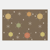 レトロ中モダンスターバスト空数々の色 ラッピングペーパーシート (正面)