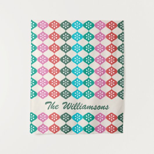 レトロ中モダン原子パタカラフルーン タペストリー (正面)