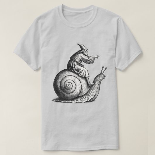 レトロ中世のカタツムリ乗り子, ヴィンテージ90年代ルネサンス Tシャツ (デザイン正面)