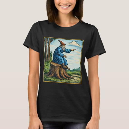 レトロ中世のカタツムリ乗り手ファンタジーTシャツ Tシャツ (正面)