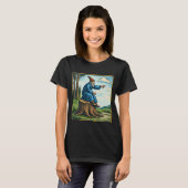 レトロ中世のカタツムリ乗り手ファンタジーTシャツ Tシャツ (正面フル)