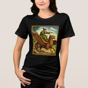 レトロ中世スネイルライダーファンタジーTシャツポストカード トライブレンドTシャツ