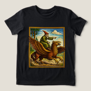 レトロ中世スネイルライダーファンタジーTシャツポストカード トライブレンドTシャツ