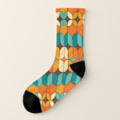 レトロ中世モダン紀型オレンジアンドブルー ソックス (左外側)