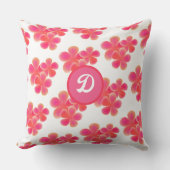 レトロ中世紀モダンの可愛い花柄 クッション (正面)