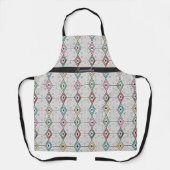 レトロ中国のチェッカー エプロン (正面)